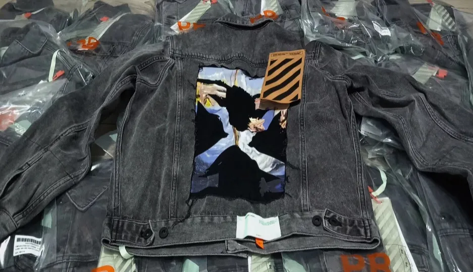 Monet oil painting denim jacket material self-pickup